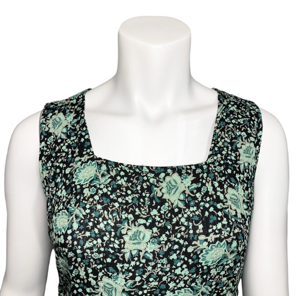 VINTAGE 90's Rabbit Rabbit Teal Maxi Cottagecore Dress - Picture 3 of 7